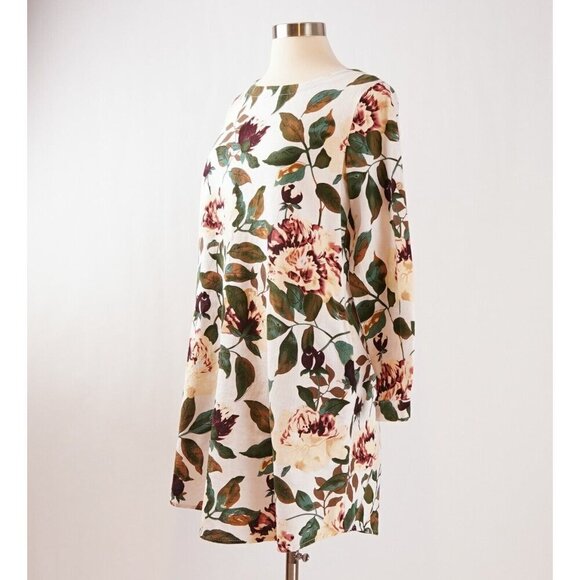 All Over Floral Print Cotton Shift Dress - Picture 2 of 7